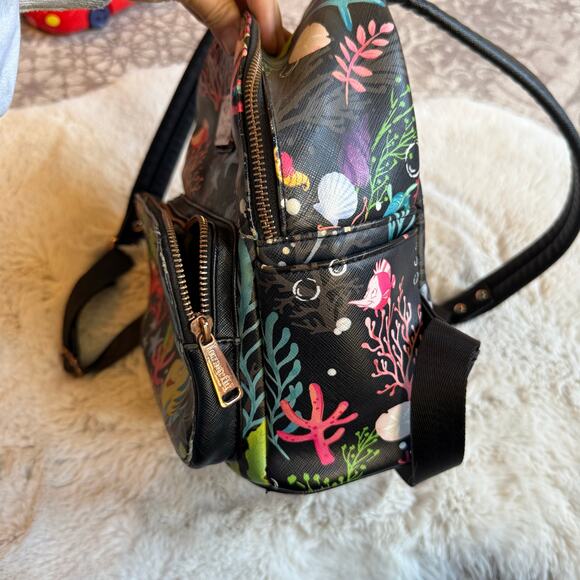 Loungefly Disney Ariel The Little Mermaid Mini Backpack Flounder & Sebastian - Picture 5 of 10